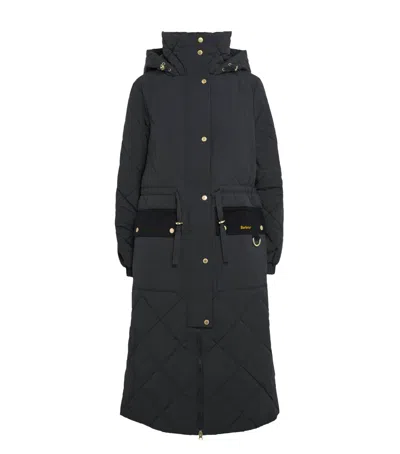 Barbour Alverstone Longline Puffer Jacket In Black