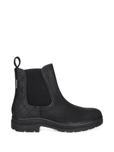 Barbour Amble Quilted-detail Chelsea Boots In Black