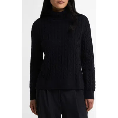 Barbour Ambleside Cable Knit Turtleneck Sweater In Black