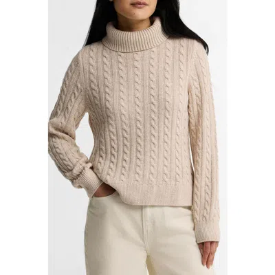 Barbour Ambleside Cable Knit Turtleneck Sweater In Pink