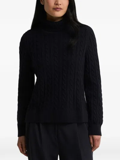 Barbour Ambleside Cable-knit Rollneck Sweater In Blue