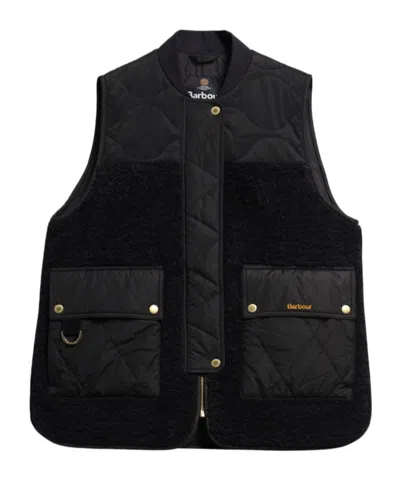 Barbour Ampleforth Fleeced Gilet In Black