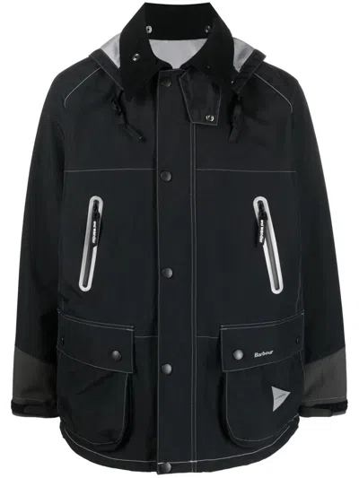 Barbour Logo-print Hooded Jacket In Black
