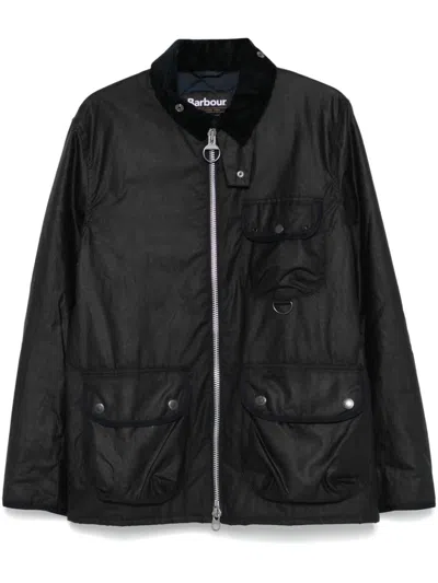 Barbour Angler Waxed Jacket In Blue