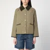 Barbour Anise Corduroy-trimmed Cropped Quilted Shell Jacket In Green