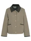 Barbour Anise Corduroy-trimmed Cropped Quilted Shell Jacket In Green