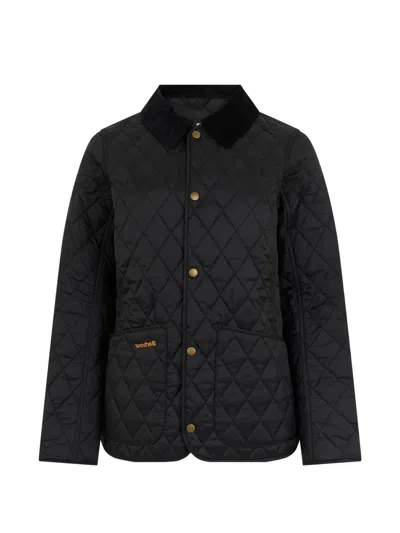 Barbour Annandale Quilted Corduroy-collar Jacket In Black