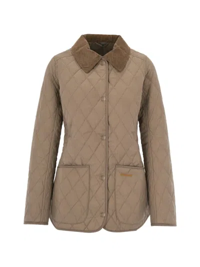 Barbour Annandale Quilted Corduroy-collar Jacket In Brown