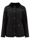 Barbour Quilted Jacket Front Pockets In Black
