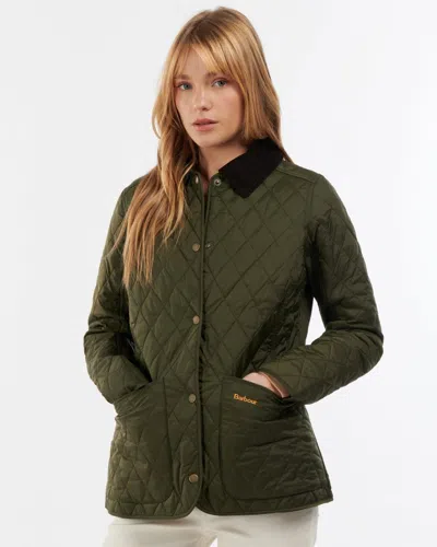 Barbour Annandale Corduroy-trimmed Quilted Shell Jacket In Green