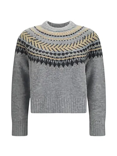 Barbour Womens Annette Fair Isle Knitted Jumper Grey Multi In Gray