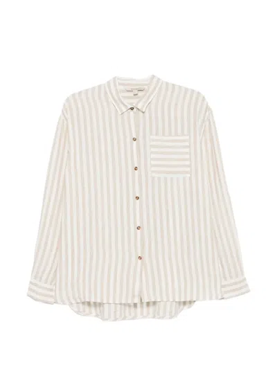 Barbour Annie Striped Chest-pocket Shirt In Brown