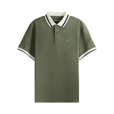 Pre-owned Barbour Anthorn Textured Tailored Polo Shirt 'dusty Olive' | Green | Women's Size M