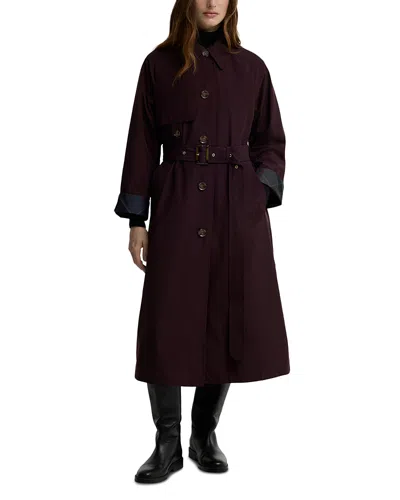 Barbour Antonella Belted Raincoat In Burgundy