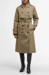 Barbour Aoife Belted Water Resistant Trench Coat In Gray