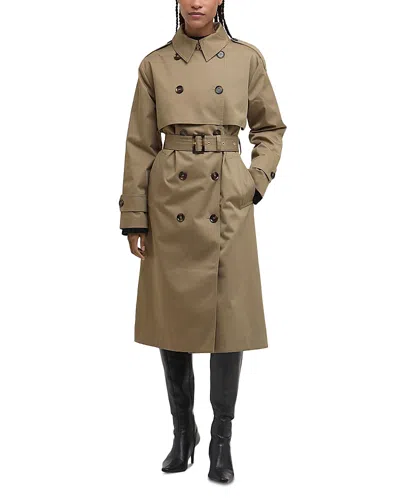 Barbour Aoife Belted Water Resistant Trench Coat In Gray