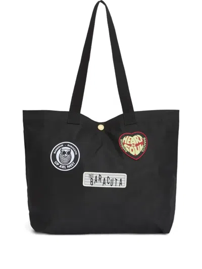 Barbour Appliqués Handle Tote Bag In Black