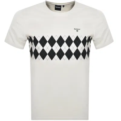 Barbour Argyle Panel T Shirt In White