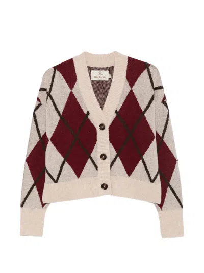 Barbour Wool-blend Argyle Harleigh Cardigan In Multi