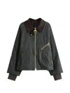Barbour Arlene Check-pattern Waxed Jacket In Green