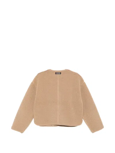 Barbour Arlene Fleece-texture Jacket In Brown