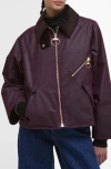 Barbour Arlene Water Repellent Waxed Jacket In Burgundy