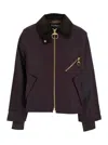 Barbour Shade Of Purple Jacket With A Ribbed Collar In Purple
