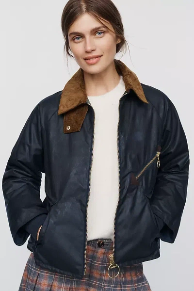 Barbour Arlene Waxed Cotton Jacket In Blue