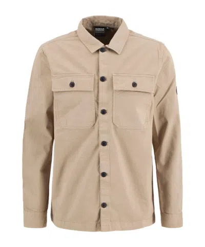 Barbour Buttoned Flap-pocket Overshirt In Neutral