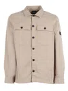 Barbour Buttoned Flap-pocket Overshirt In Neutral