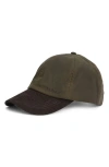 Barbour Ashby Adjustable Cotton Baseball Cap In Green