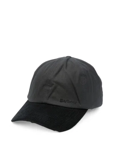 Barbour Ashby Corduroy-trim Baseball Cap In Gray