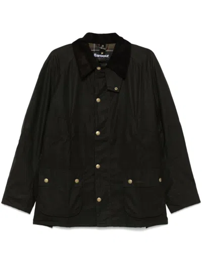Barbour Jacket In Green Waxed Cotton In Black