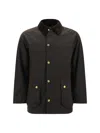 Barbour Jacket With Front Pockets And Long Sleeves In Brown