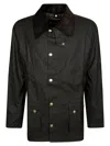 Barbour Brown Waxed Cotton Ashby Jacket In Green
