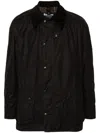 Barbour Bedale Waxed Cotton Jacket In Black
