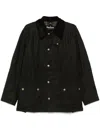 Barbour Waxed-effect Parka Jacket In Green