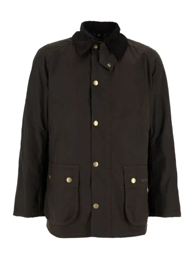Barbour Ashby Regular-fit Waxed Cotton Jacket In Green