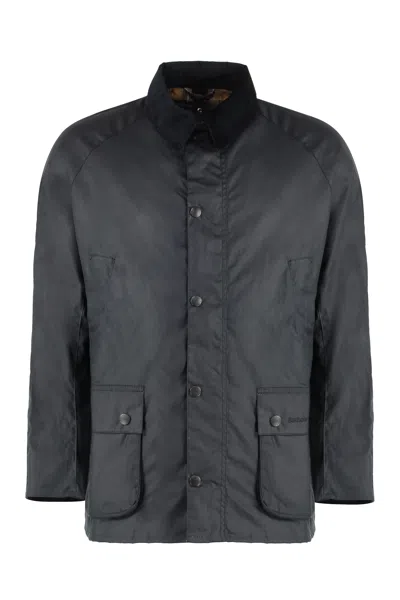 Barbour Ashby Waxed Cotton Jacket In Black