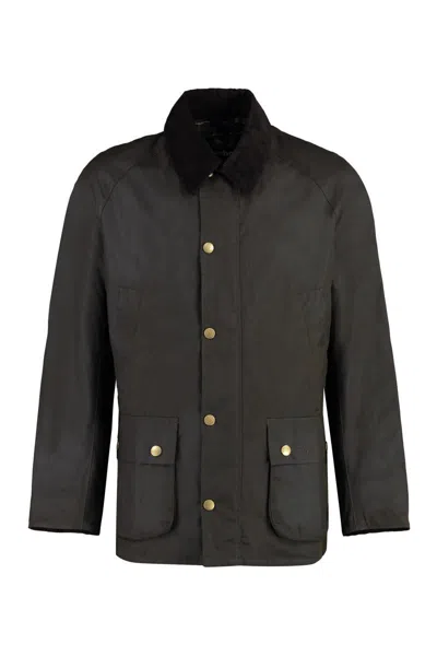 Barbour Ashby Waxed Cotton Jacket In Black