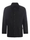 Barbour Ashby Waxed Cotton Jacket In Black
