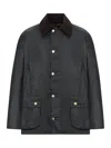 Barbour Mens Sage Bedale Waxed-cotton Jacket In Nude