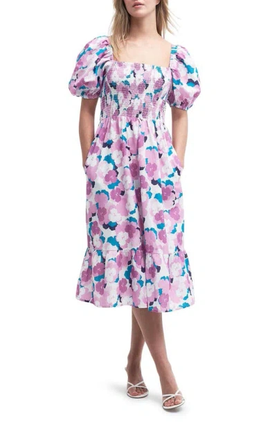 Barbour Ashfield Floral Puff Sleeve Cotton & Linen Sundress In Multi