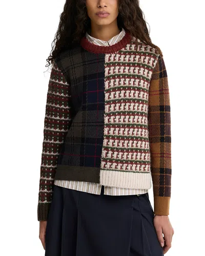 Barbour Ashford Patchwork Crewneck Sweater In Multi