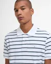 Barbour Ashill Striped Mens Polo Shirt In White
