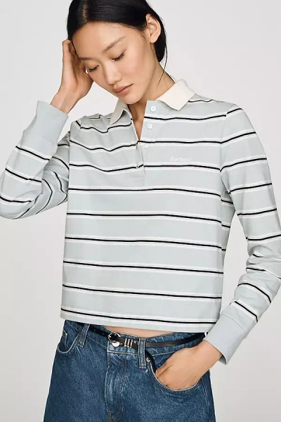 Barbour Ashwell Cotton Long-sleeve Rugby Top In Gray