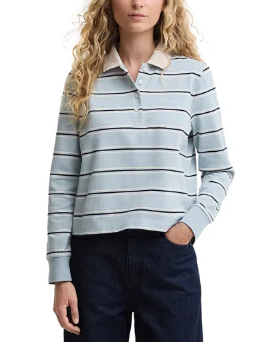 Barbour Ashwell Stripe Cotton Jersey Polo In Blue