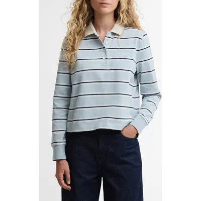 Barbour Ashwell Stripe Cotton Jersey Polo In Blue