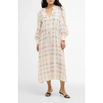 Barbour Asker Windowpane Plaid Long Sleeve Dress In Neutral