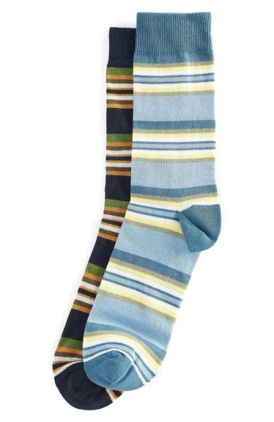 Barbour Assorted 2-pack Summer Stripe Cotton Blend Dress Socks In Multi
